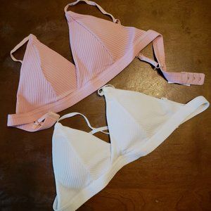 Never Worn! 2pk of Small Bralette in Pink & White